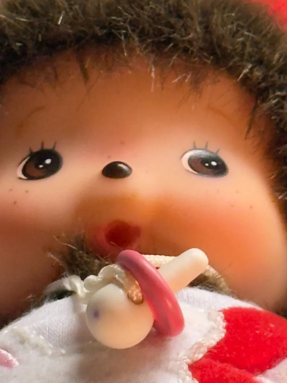 Sekiguchi Bebichhichi Monchhichi Baby Bunny Rabbit Pacifier Red Costume Doll 5